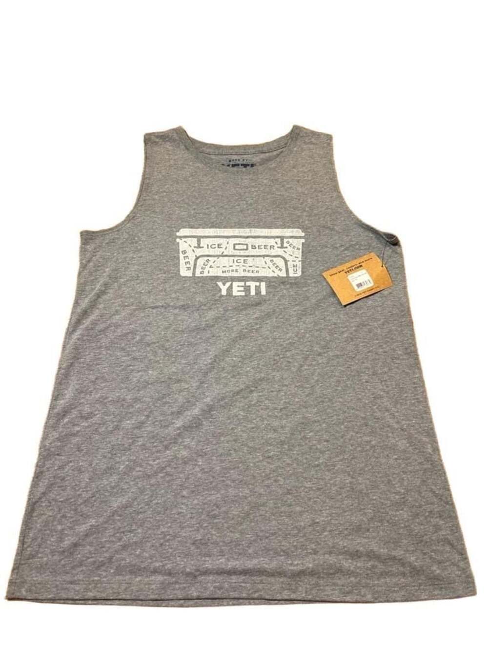 Used Yeti Men's Large Grey Short Sleeve "Built For The Wild" Graphic Tee Shirt